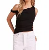 Bobi Twist Off The Shoulder Top In Black In Black