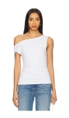 Bobi Twist Off The Shoulder Top In White