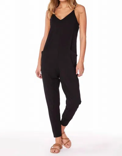 Bobi V Neck Jumpsuit In Black