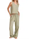 Bobi Wide Leg Beach Gauze Pant In Juniper In Gray