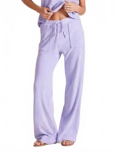 Bobi Wide Leg Drawcord Pant In Light Lilac In Purple