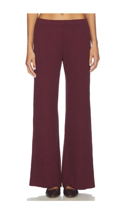 Bobi Wide Leg Drawstring Pant In Burgundy