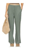 Bobi Linen-blend Jogger In Dk Sage