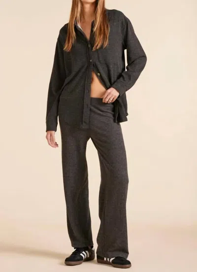 Bobi Wide Leg Lounge Pant In Black