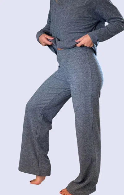 Bobi Wide Leg Lounge Pant In Blue