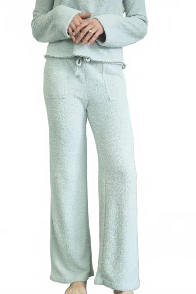 Bobi Wide Leg Pant With Small Waistband In Grey In Blue