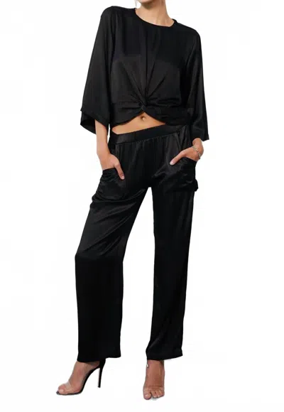 Bobi Wide Leg Panter Pants In Black