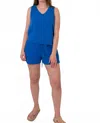 Bobi Wide Leg Shorts In Bluejay In Blue