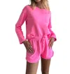 Bobi Wide Sleeve Boxy Sweatshirt In Neon Pink In Pink