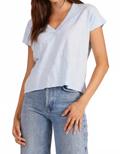 Bobi Women's Cap Sleeves Dolman Tee In Cool Blue In Multi