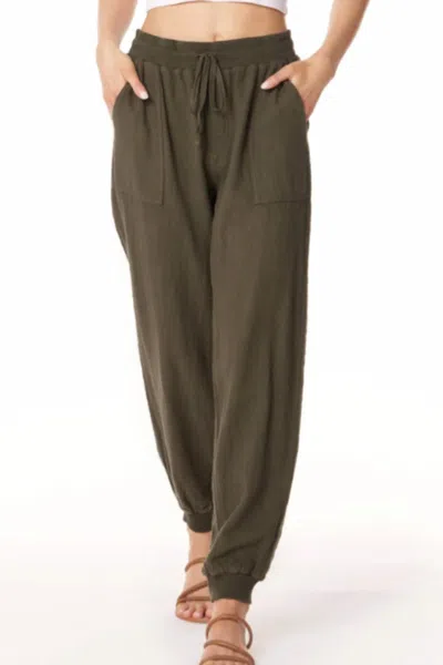 Bobi Women's Drawstring Jogger In Troops In Brown