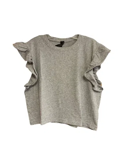 Bobi Women's Flutter Sleeve Tee In Heather Grey In Gray