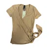 Bobi Women's Half Wrap Surplice T Shirt In Java In Multi