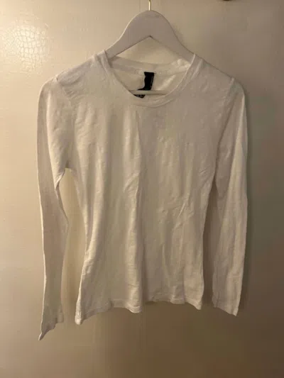 Bobi Women's Long Sleeve Crewneck Tee In White In Neutral