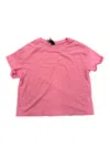 Bobi Women's Roll Short Sleeve Boxy Tee In Cotton Candy In Pink