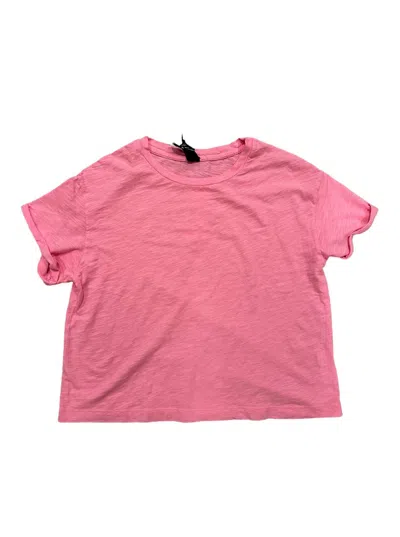 Bobi Women's Roll Short Sleeve Boxy Tee In Cotton Candy In Pink