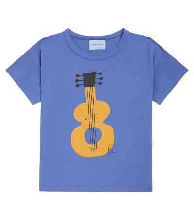 Bobo Choses Kids' Acoustic Guitar Cotton Jersey T-shirt In Navy Blue