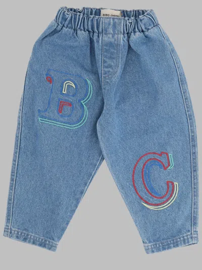 Bobo Choses B. C. Embossed Denim Pants In Blue