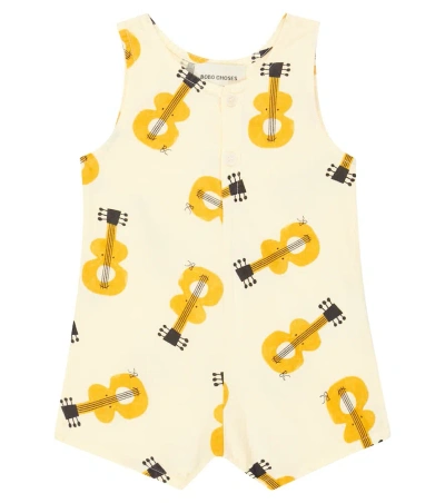 Bobo Choses Baby Acoustic Guitar Cotton Playsuit In Light Yellow