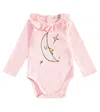 Bobo Choses Baby Beneath The Moon Cotton-blend Bodysuit In Pink