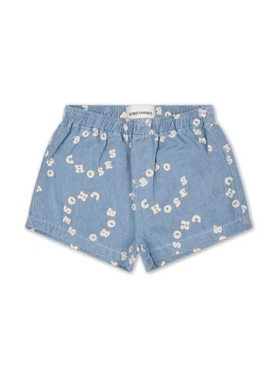 Bobo Choses Baby  Circle Denim Shorts In Blue