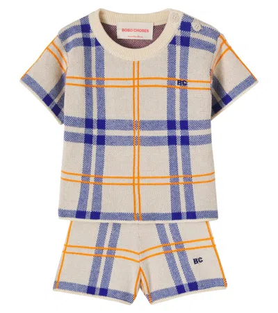Bobo Choses Baby Checked Cotton T-shirt And Shorts Set In Multi