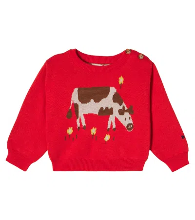 Bobo Choses Baby Farm Adventure Cotton Sweater In Animal Print