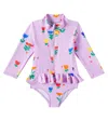Bobo Choses Floral Motif Swimsuit In Purple