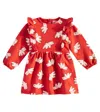 Bobo Choses Baby Freedom Bird Ruffled Cotton-blend Dress In Red