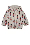 Bobo Choses Baby Little Tin Soldiers All Over Zipped Sweatshir In White