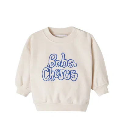 Bobo Choses Baby Logo Cotton Sweatshirt In White