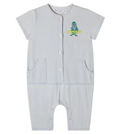 Bobo Choses Baby Mr Pickles Denim Playsuit In Gray