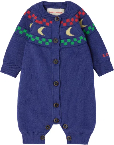 Bobo Choses Baby Navy Beneath The Moon Bodysuit In Navy Blue