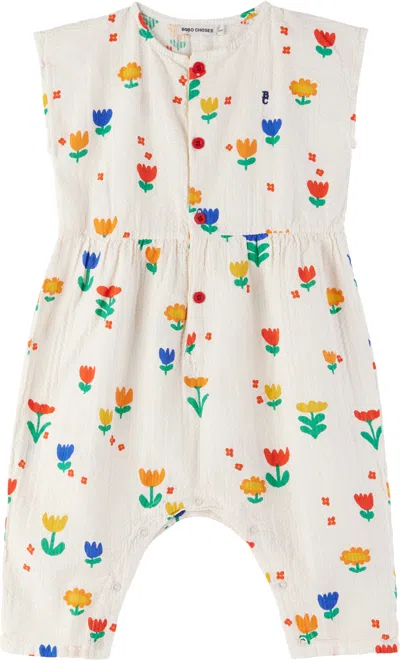 Bobo Choses Baby Off-white Garden Party All Over Woven Jumpsuit In Offwhite