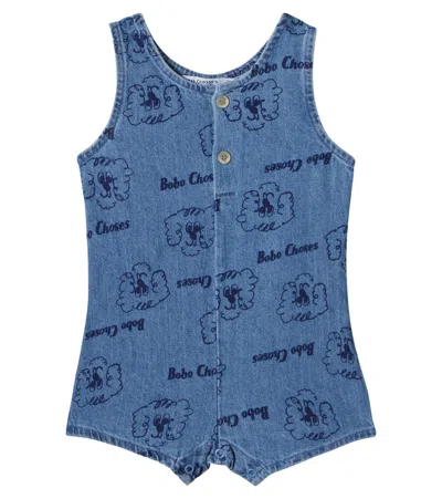 Bobo Choses Baby Pickles The Dog Denim Playsuit In Blue