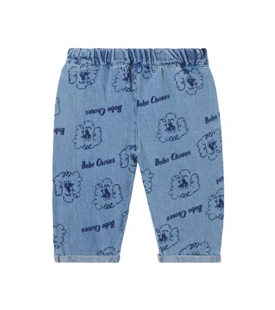 Bobo Choses Baby Pickles The Dog Printed Jeans In Blue