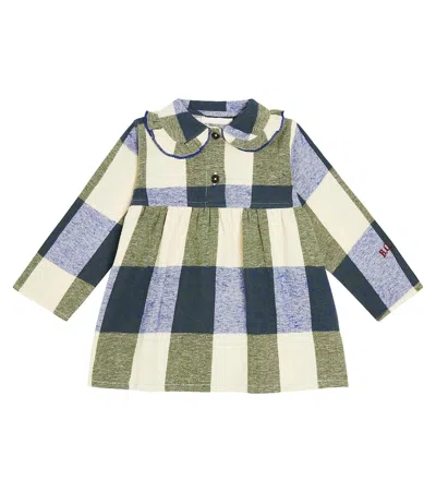 Bobo Choses Baby Plaid Cotton Dress In Multicoloured