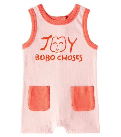 Bobo Choses Baby Printed Cotton-blend Playsuit In Light Pink