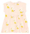 Bobo Choses Pelican-print Organic Cotton-jersey Dress 6-24 Months In Light Pink