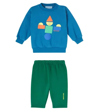 Bobo Choses Baby Printed Cotton Sweatshirt And Sweatpants Set In Blue