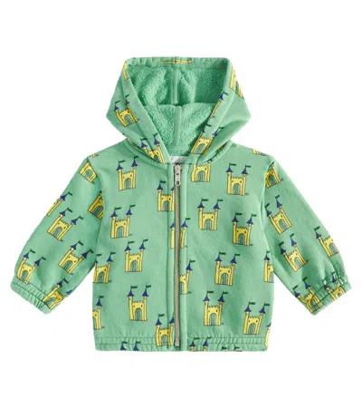 Bobo Choses Baby Printed Cotton Zip-up Hoodie In Green
