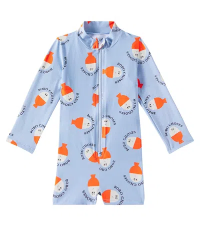 Bobo Choses Baby Printed Rashguard Swimsuit In Blue
