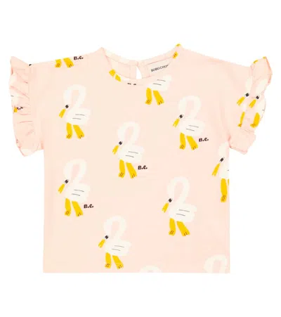 Bobo Choses Baby Ruffle-trimmed Cotton T-shirt In Light Pink