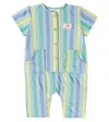 Bobo Choses Baby Striped Denim Jumpsuit In Multicoloured