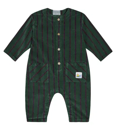 Bobo Choses Baby Striped Velvet Overalls In Multicoloured