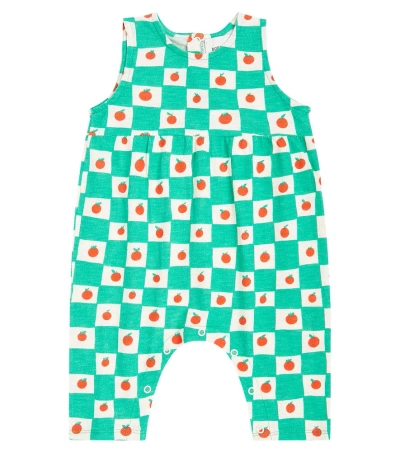 Bobo Choses Baby Tomato Checked Cotton Jersey Overalls In Offwhite