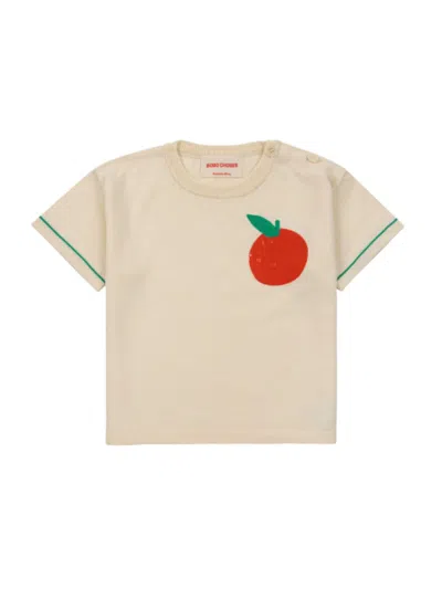Bobo Choses Baby Tomato Knitted T-shirt In Off White