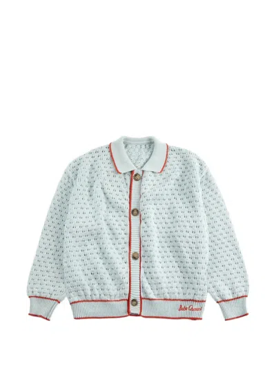 Bobo Choses Kids' Bc Openwork Cardigan In Blue