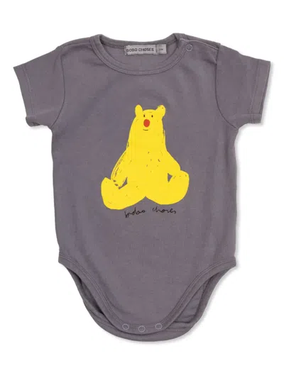 Bobo Choses Babies' Bear-print Bodysuit In Blue