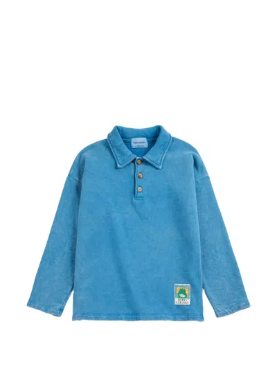 Bobo Choses Kids' Beast Tag Polo Sweatshirt In Blue